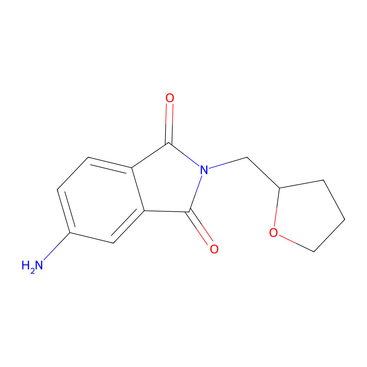 5-amino-2-(tetrahydro-2-furanylmethyl)-1H-isoindole-1,3(2H)-dione molecular structure, CAS 434297-53-7