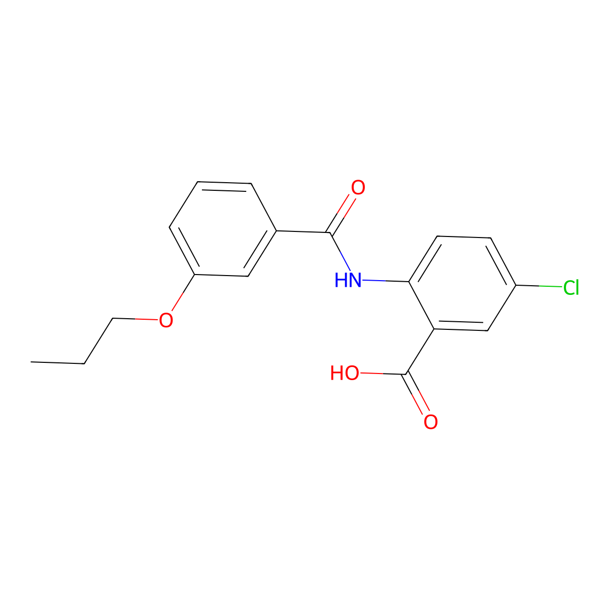 5-Chloro-2-{[(3-propoxyphenyl)carbonyl]amino}benzoic acid molecular structure, CAS 434297-77-5