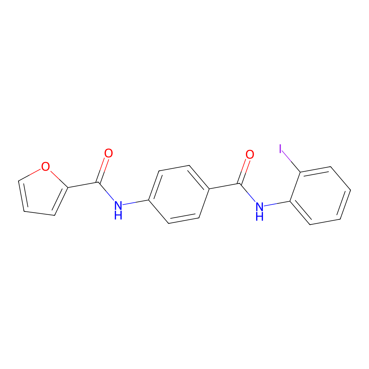 N-[4-[(2-iodophenyl)carbamoyl]phenyl]furan-2-carboxamide molecular structure, CAS 434297-86-6