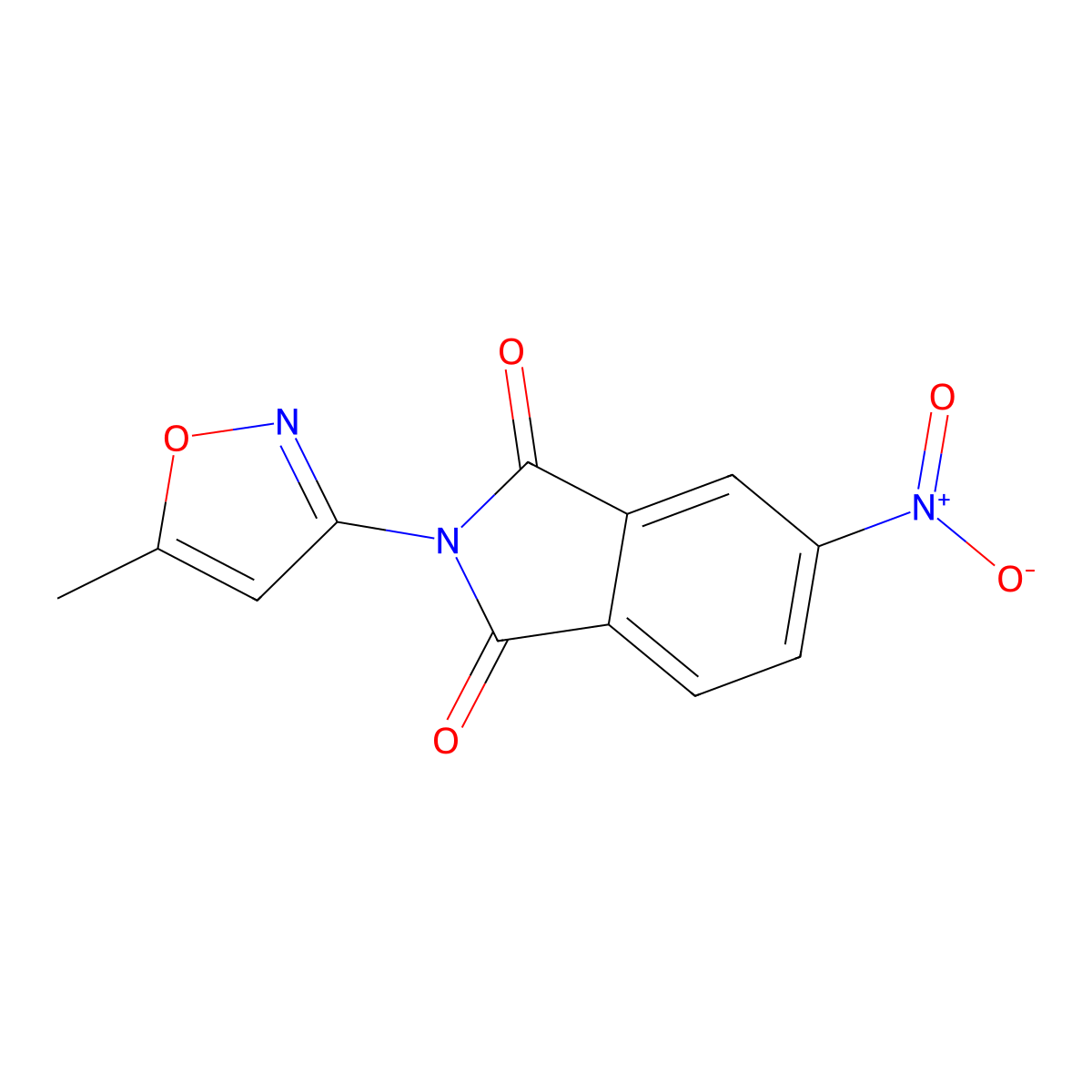 2-(5-Methyl-1,2-oxazol-3-yl)-5-nitroisoindole-1,3-dione molecular structure, CAS 434298-03-0