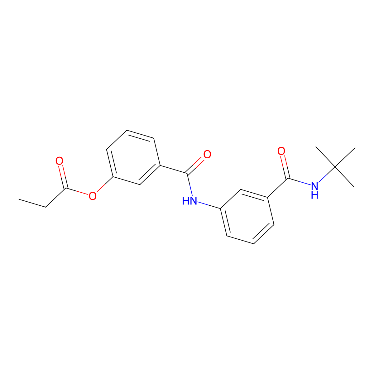 3-{[3-(Tert-butylcarbamoyl)phenyl]carbamoyl}phenyl propanoate molecular structure, CAS 434298-06-3