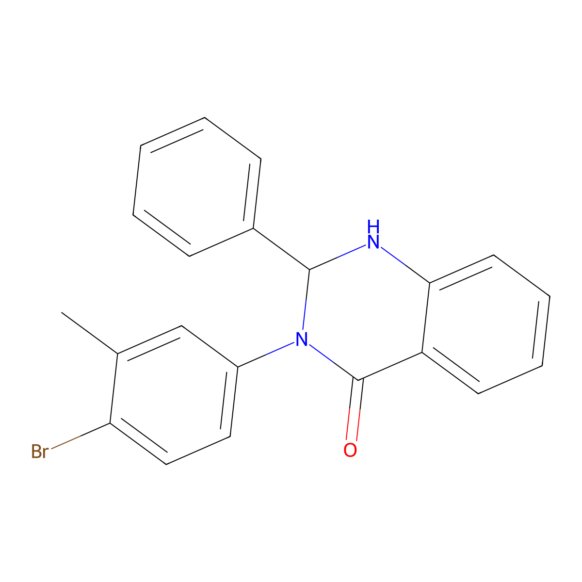 3-(4-Bromo-3-methylphenyl)-2-phenyl-1,2-dihydroquinazolin-4-one molecular structure, CAS 434298-29-0