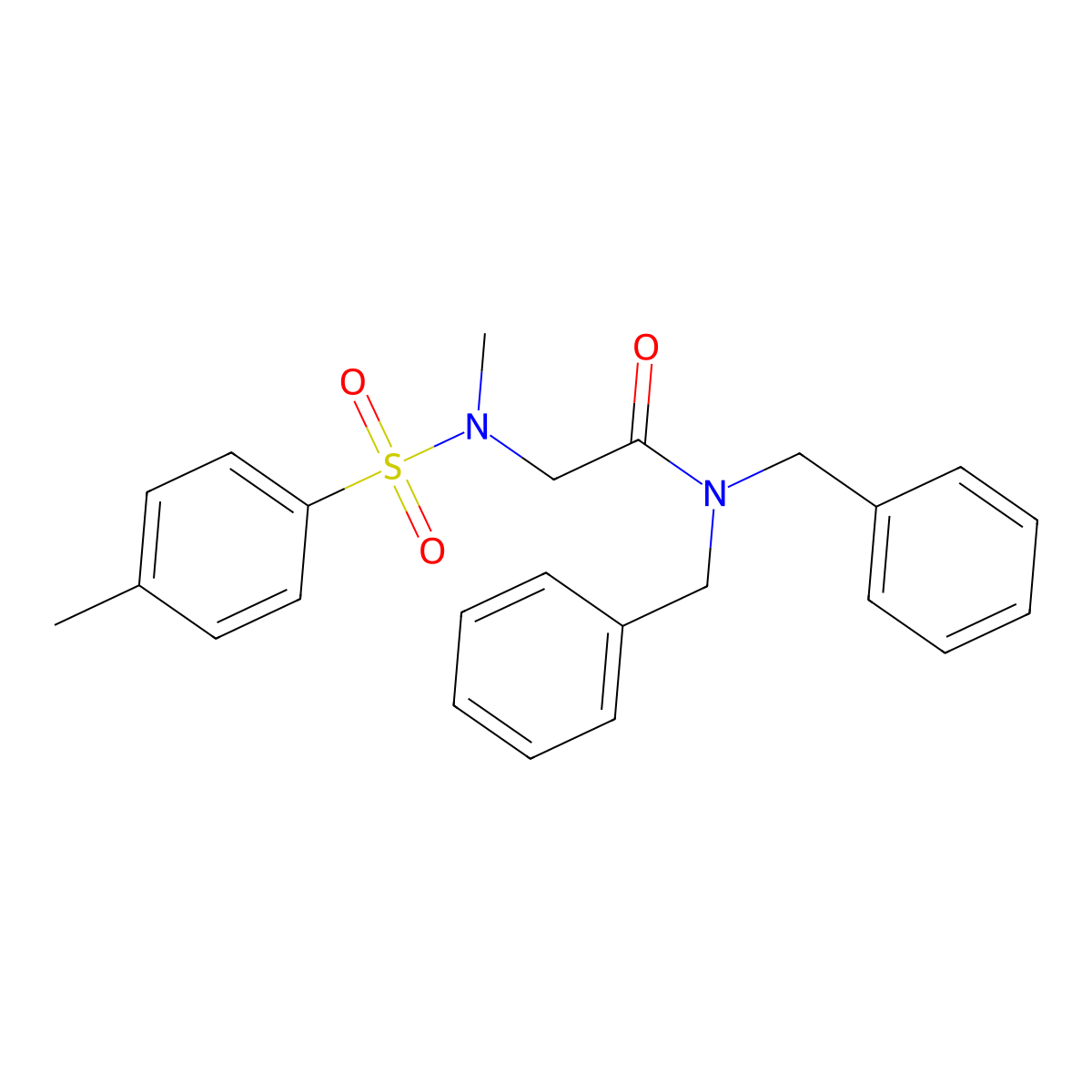 N,N-dibenzyl-2-[methyl-(4-methylphenyl)sulfonylamino]acetamide molecular structure, CAS 434298-32-5