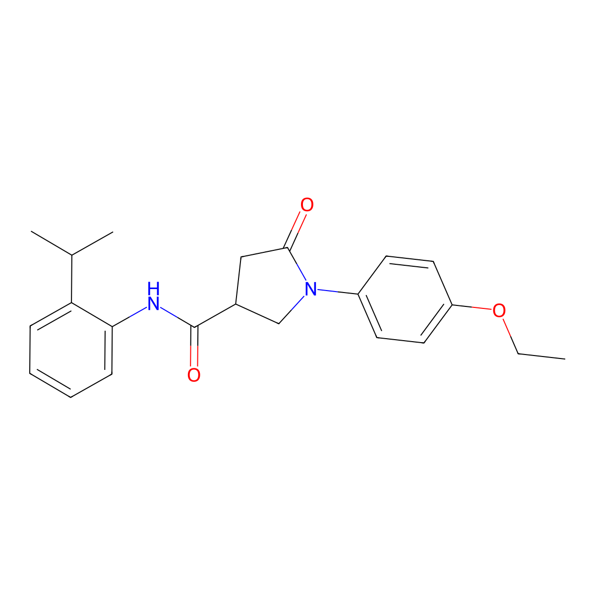 1-(4-ethoxyphenyl)-5-oxo-N-[2-(propan-2-yl)phenyl]pyrrolidine-3-carboxamide molecular structure, CAS 434298-53-0