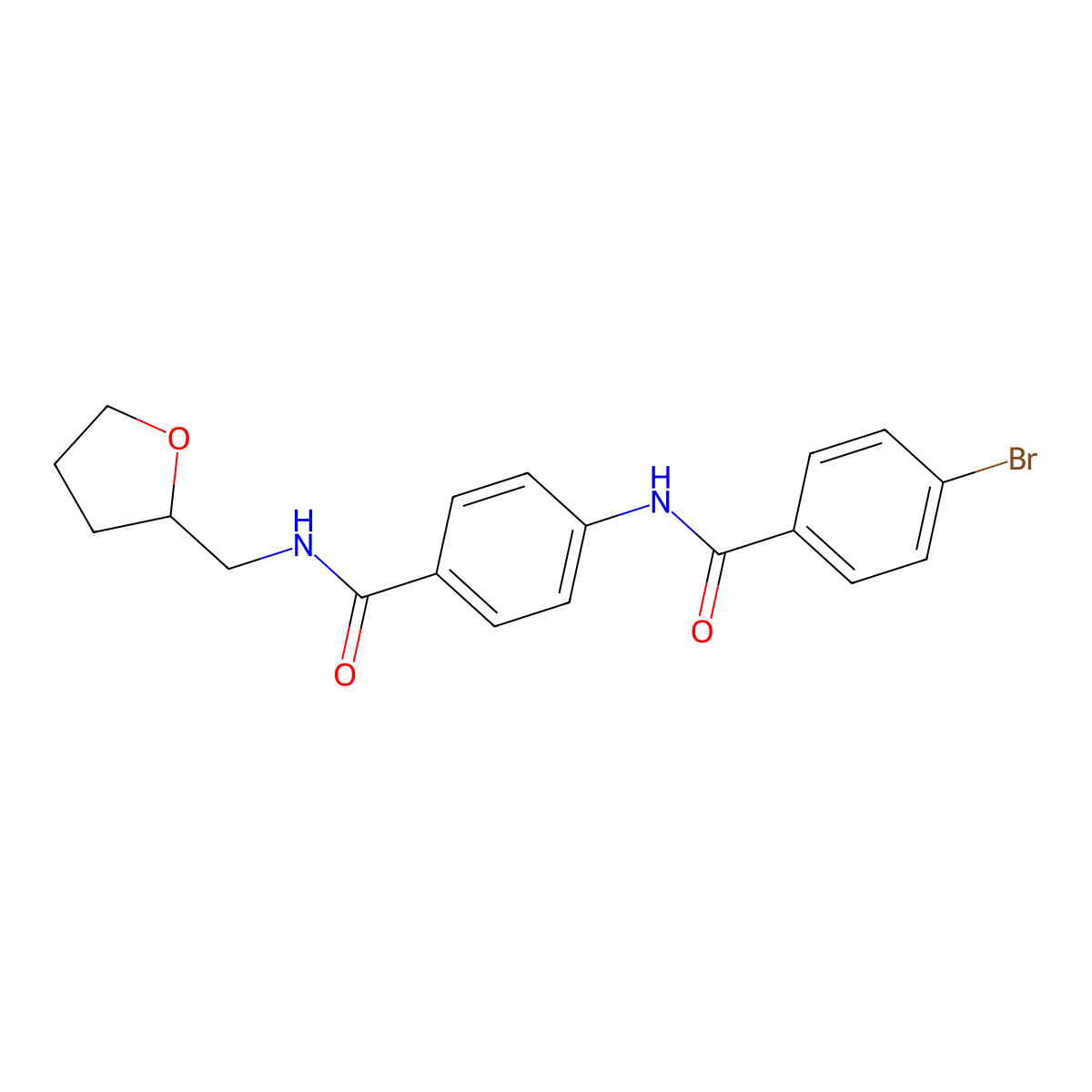 4-[(4-bromobenzoyl)amino]-N-(oxolan-2-ylmethyl)benzamide molecular structure, CAS 434298-71-2