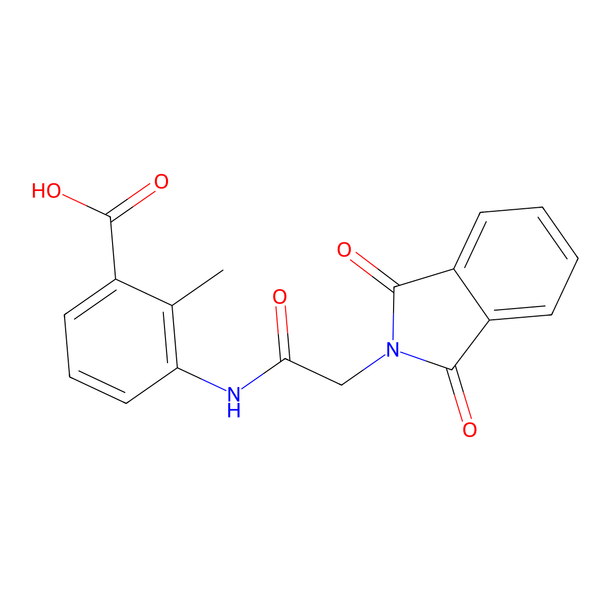 3-{[(1,3-dioxo-1,3-dihydro-2H-isoindol-2-yl)acetyl]amino}-2-methylbenzoic acid molecular structure, CAS 434299-05-5