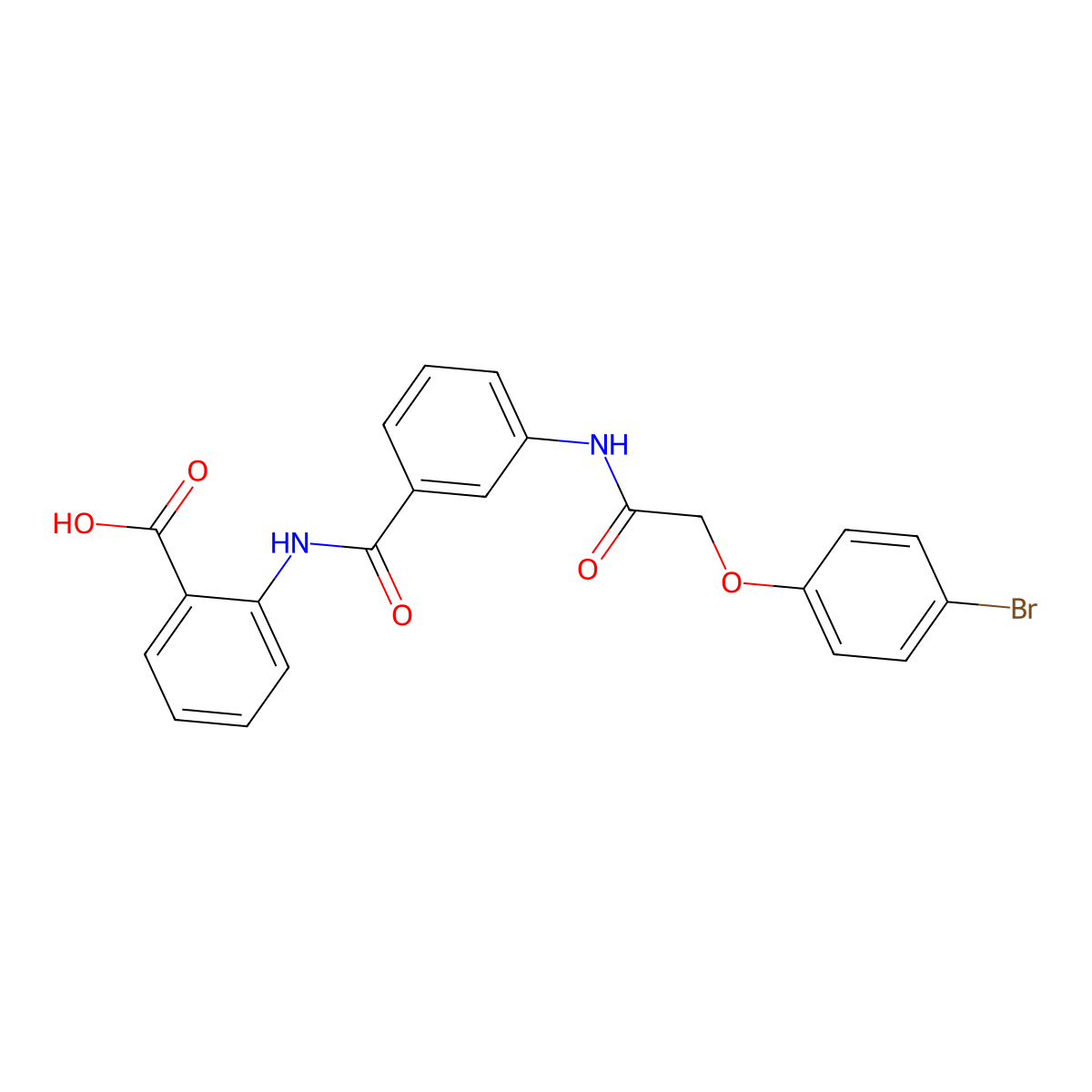 2-{[(3-{[(4-Bromophenoxy)acetyl]amino}phenyl)carbonyl]amino}benzoic acid molecular structure, CAS 434299-61-3