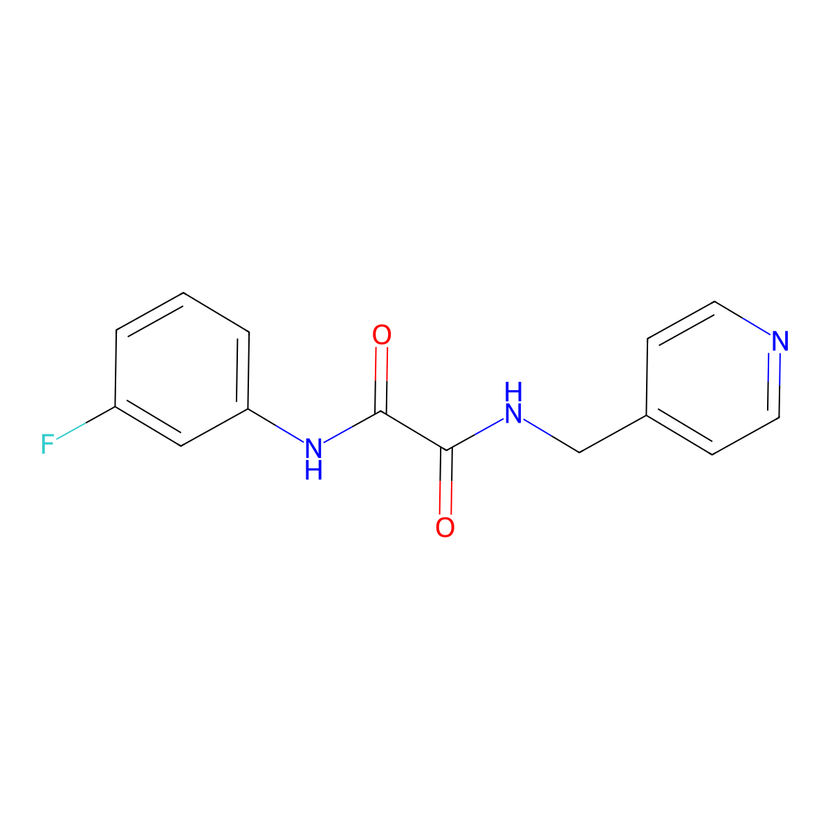 N'-(3-fluorophenyl)-N-(pyridin-4-ylmethyl)oxamide molecular structure, CAS 434299-64-6