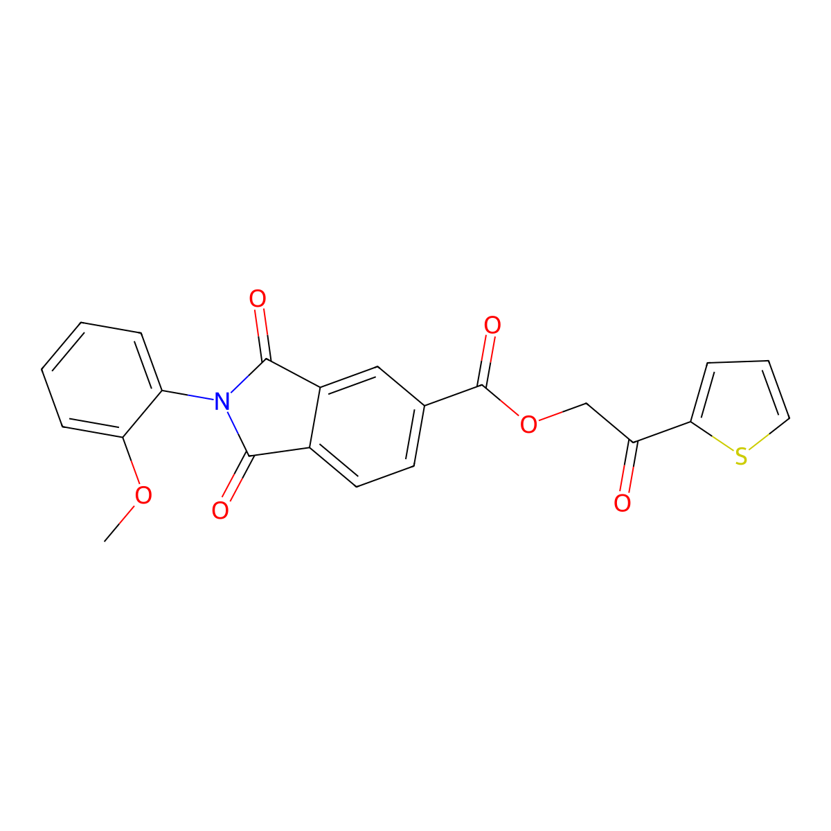 2-Oxo-2-(2-thienyl)ethyl 2-(2-methoxyphenyl)-1,3-dioxo-5-isoindolinecarboxylate molecular structure, CAS 434299-76-0