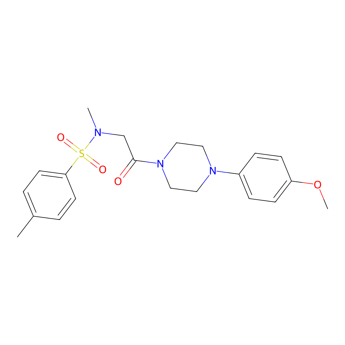 N-{2-[4-(4-methoxyphenyl)piperazin-1-yl]-2-oxoethyl}-N,4-dimethylbenzenesulfonamide molecular structure, CAS 434299-87-3