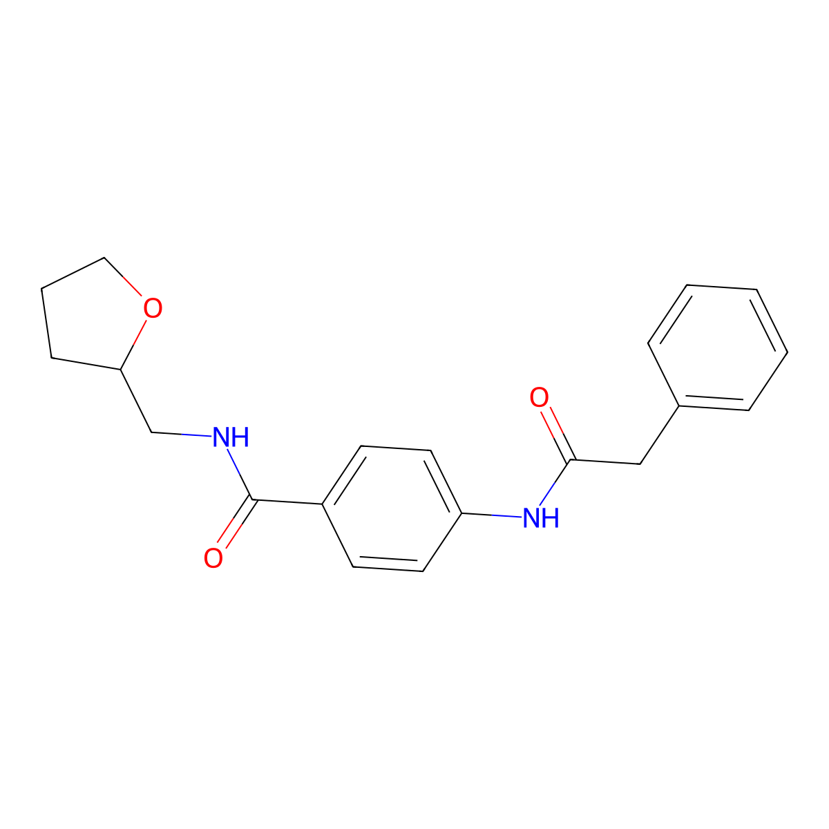 N-(oxolan-2-ylmethyl)-4-[(2-phenylacetyl)amino]benzamide molecular structure, CAS 434300-04-6