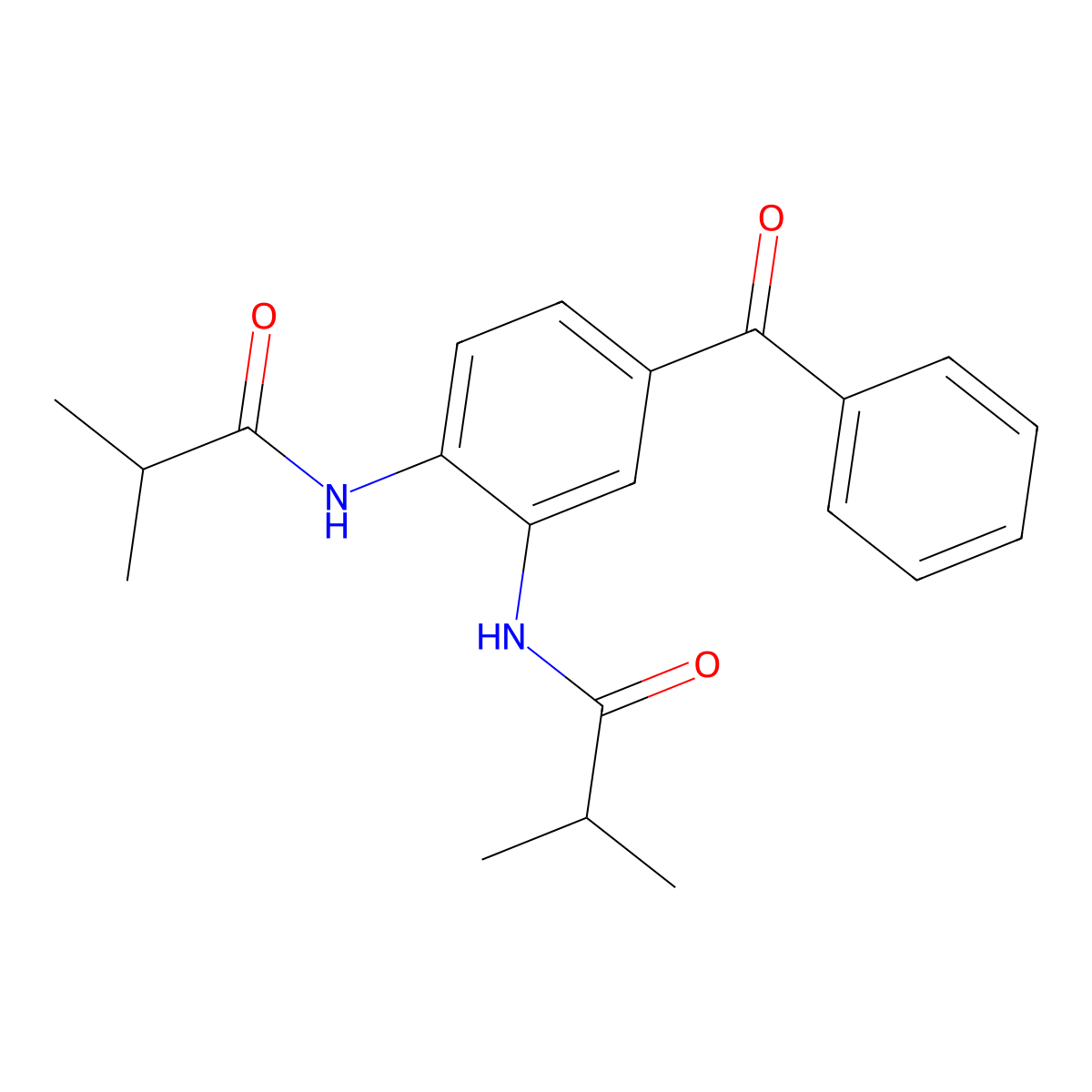 N-[4-benzoyl-2-(2-methylpropanoylamino)phenyl]-2-methylpropanamide molecular structure, CAS 434300-08-0