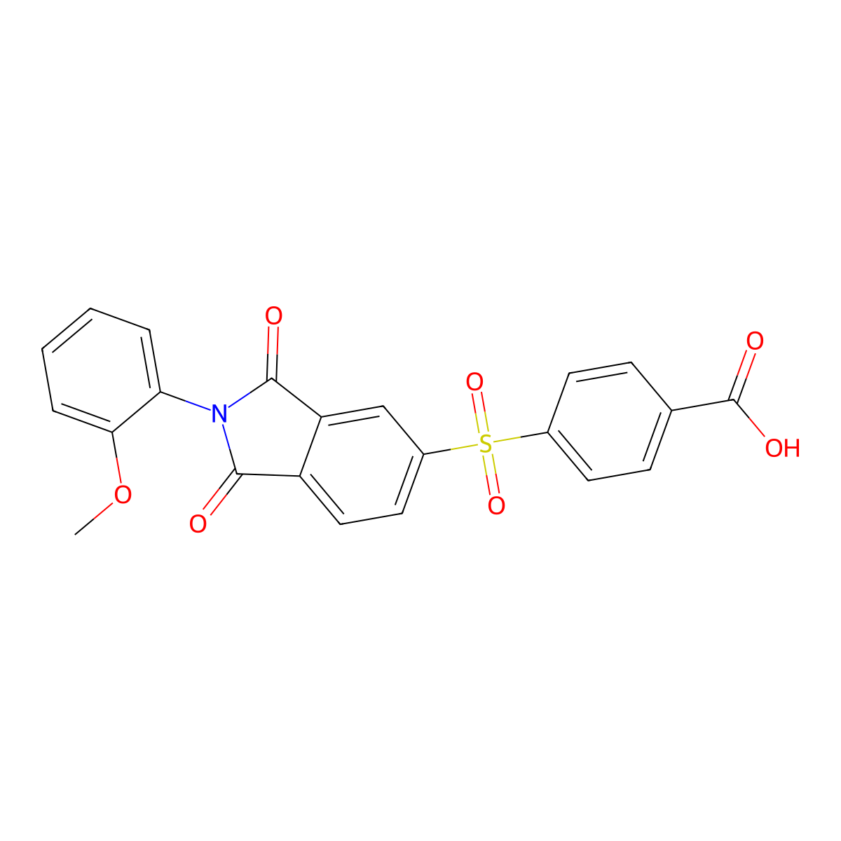 4-{[2-(2-methoxyphenyl)-1,3-dioxo-2,3-dihydro-1H-isoindol-5-yl]sulfonyl}benzoic acid molecular structure, CAS 434300-10-4