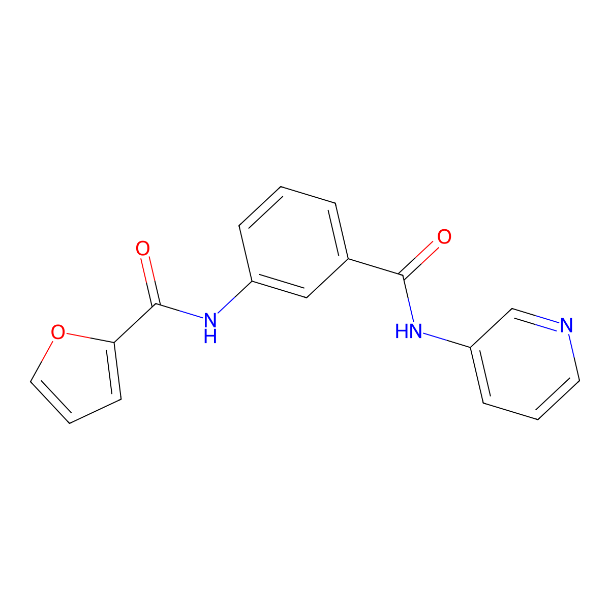 N-[3-(pyridin-3-ylcarbamoyl)phenyl]furan-2-carboxamide molecular structure, CAS 434300-22-8