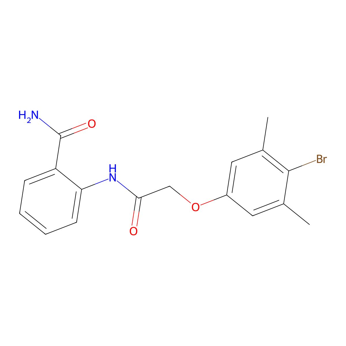 2-[[2-(4-Bromo-3,5-dimethylphenoxy)acetyl]amino]benzamide molecular structure, CAS 434302-11-1