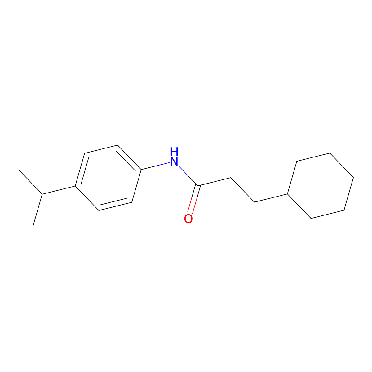 3-cyclohexyl-N-(4-propan-2-ylphenyl)propanamide molecular structure, CAS 434302-18-8