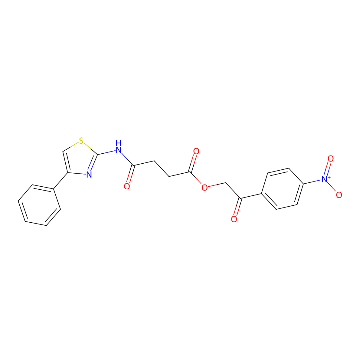 2-(4-Nitrophenyl)-2-oxoethyl 4-oxo-4-[(4-phenyl-1,3-thiazol-2-yl)amino]butanoate molecular structure, CAS 434302-39-3