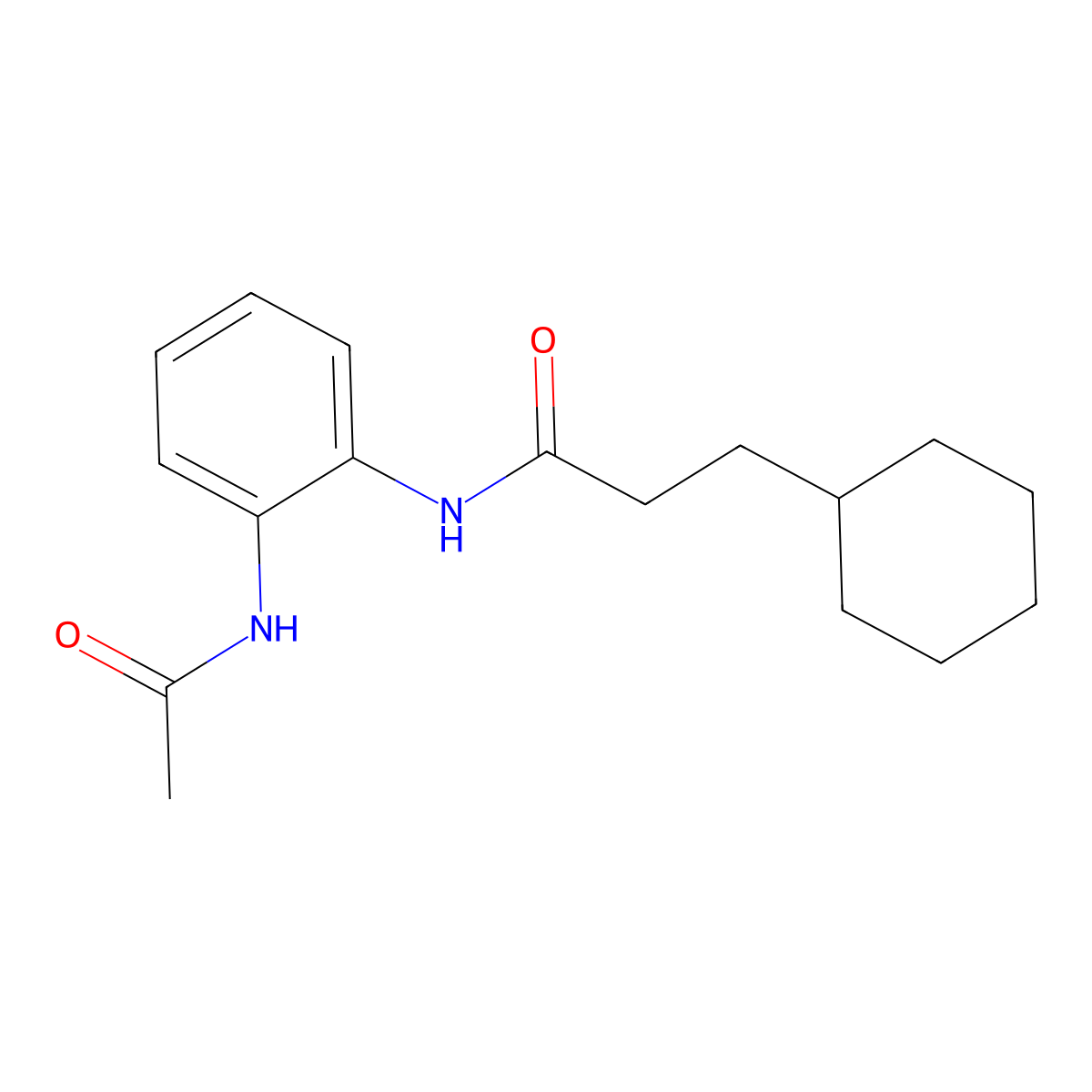 N-(2-acetamidophenyl)-3-cyclohexylpropanamide molecular structure, CAS 434302-43-9
