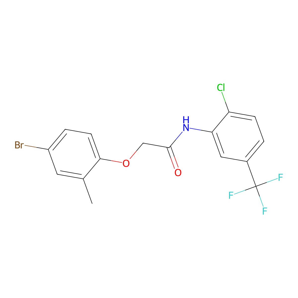 2-(4-bromo-2-methylphenoxy)-N-[2-chloro-5-(trifluoromethyl)phenyl]acetamide molecular structure, CAS 434302-52-0