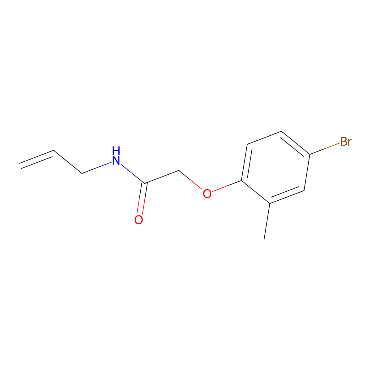 N-allyl-2-(4-bromo-2-methylphenoxy)acetamide molecular structure, CAS 434302-72-4
