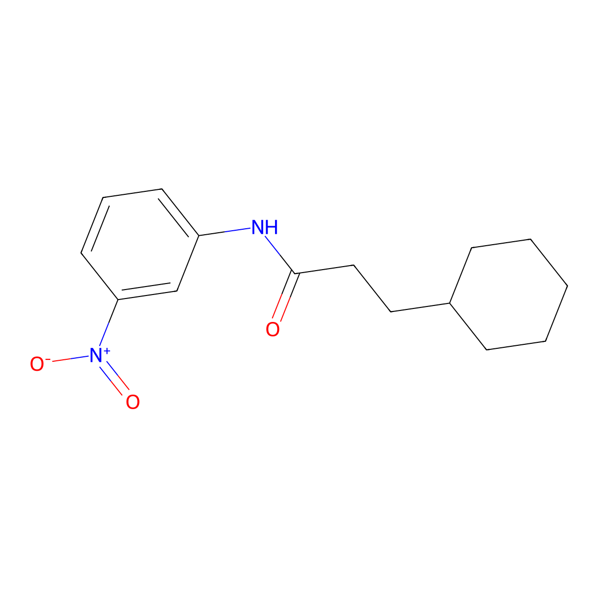 3-cyclohexyl-N-(3-nitrophenyl)propanamide molecular structure, CAS 434302-76-8