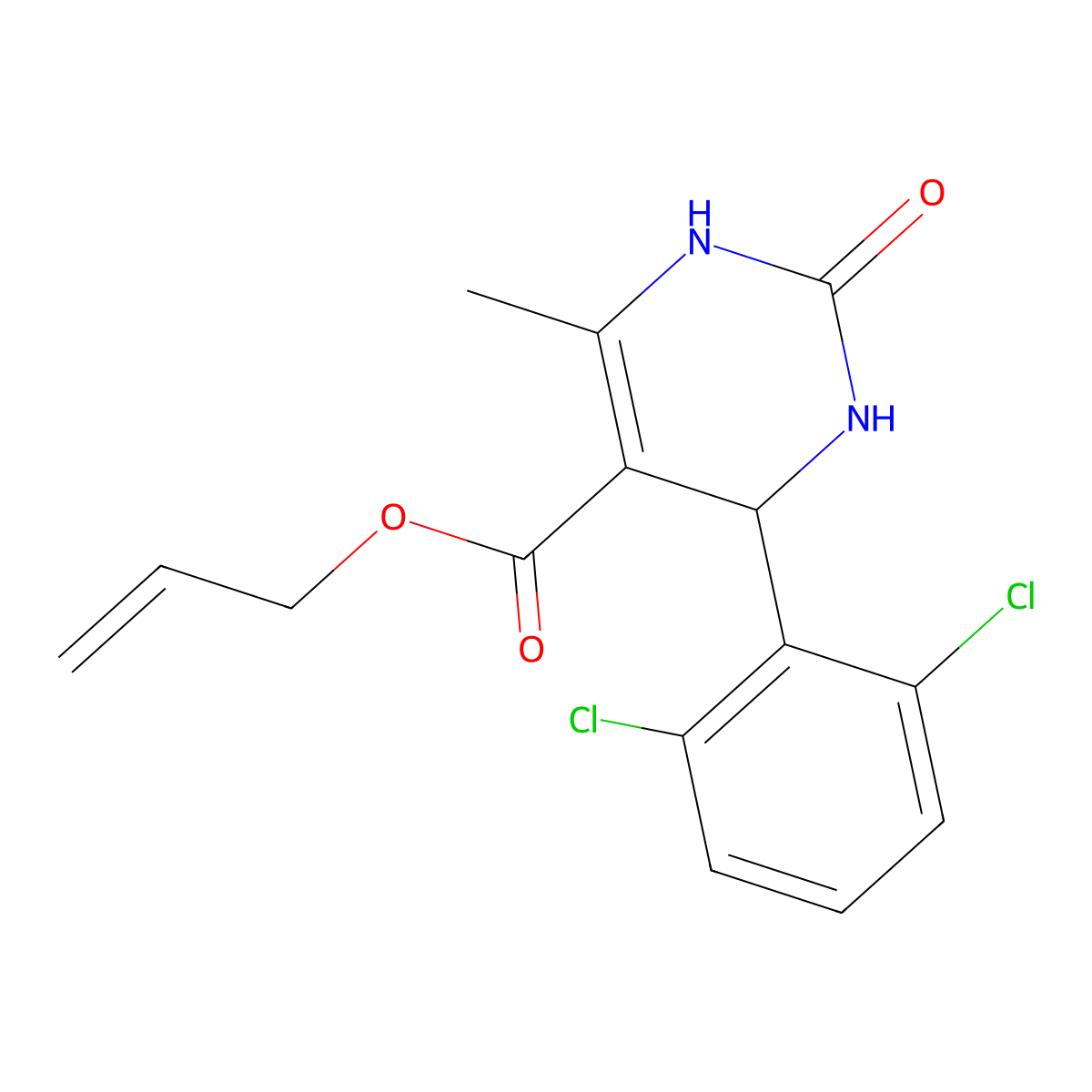 Prop-2-en-1-yl 4-(2,6-dichlorophenyl)-6-methyl-2-oxo-1,2,3,4-tetrahydropyrimidine-5-carboxylate molecular structure, CAS 434302-78-0