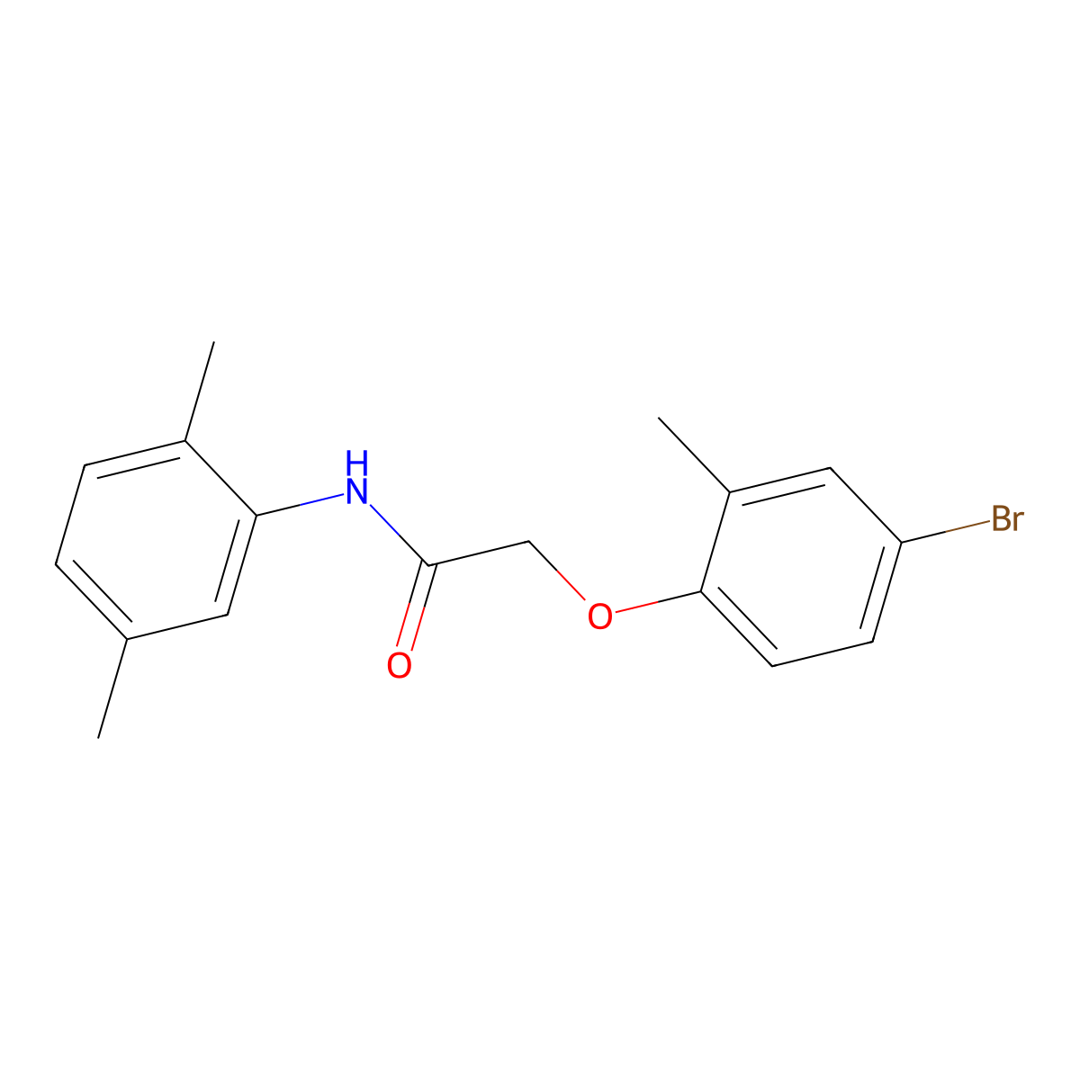 2-(4-bromo-2-methylphenoxy)-N-(2,5-dimethylphenyl)acetamide molecular structure, CAS 434302-82-6