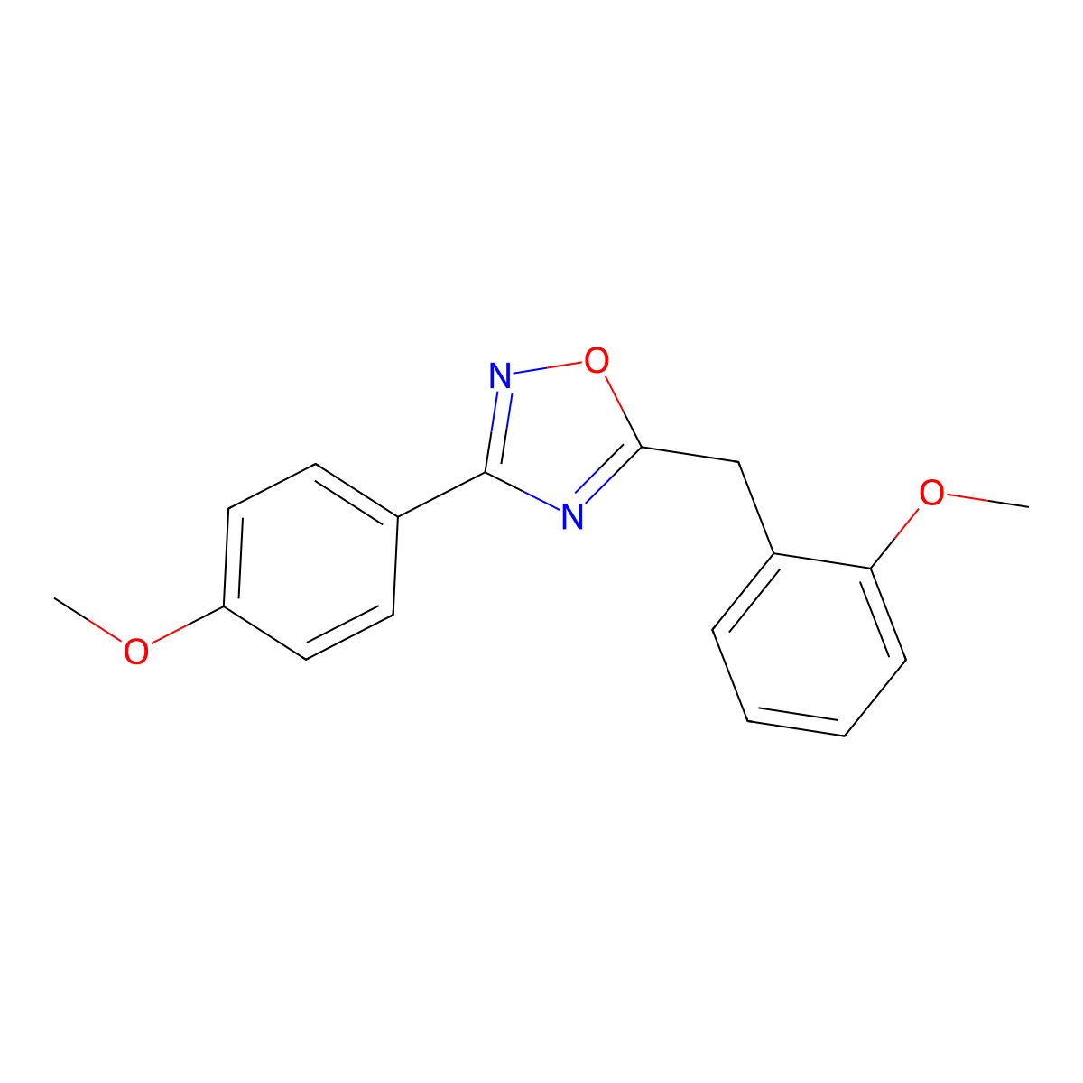 5-(2-Methoxybenzyl)-3-(4-methoxyphenyl)-1,2,4-oxadiazole molecular structure, CAS 434302-93-9