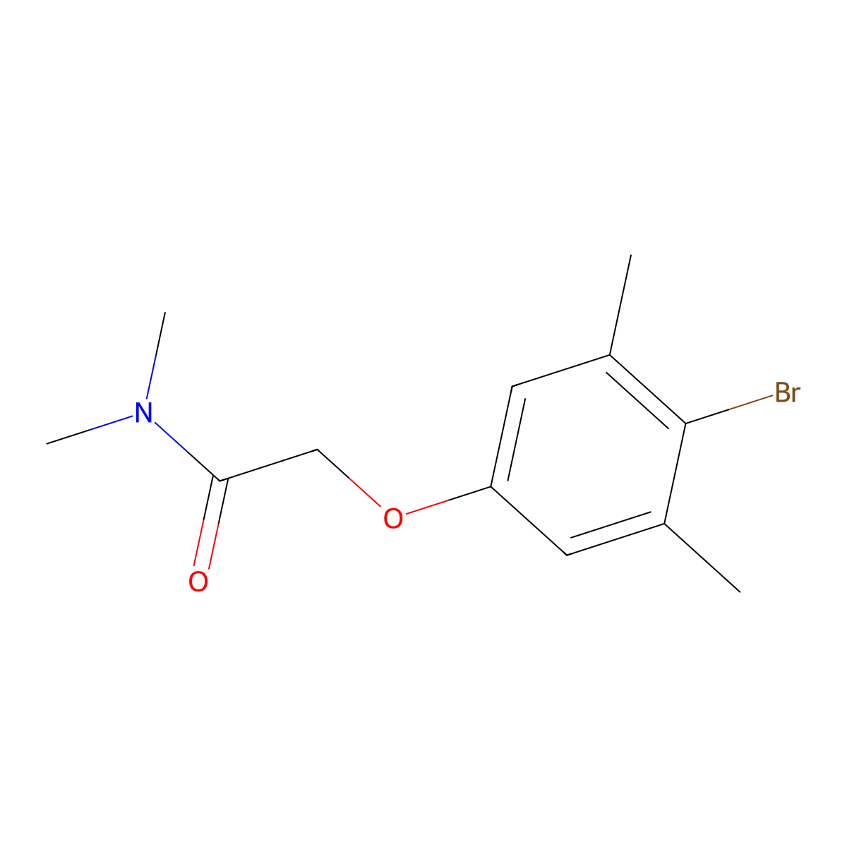 2-(4-bromo-3,5-dimethylphenoxy)-N,N-dimethylacetamide molecular structure, CAS 434303-34-1