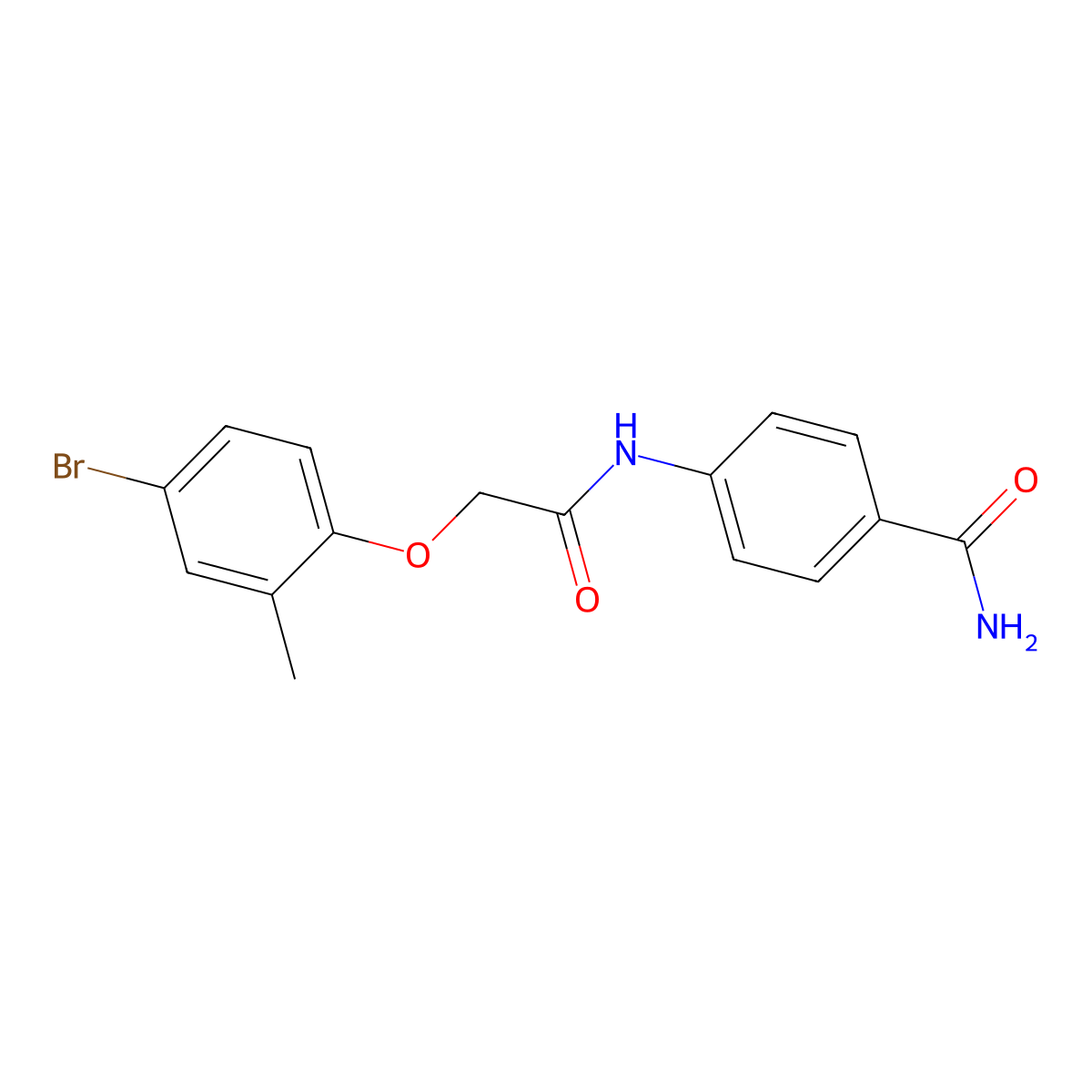 4-[[2-(4-Bromo-2-methylphenoxy)acetyl]amino]benzamide molecular structure, CAS 434303-45-4