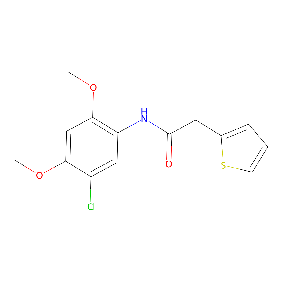 N-(5-chloro-2,4-dimethoxyphenyl)-2-thiophen-2-ylacetamide molecular structure, CAS 434303-46-5