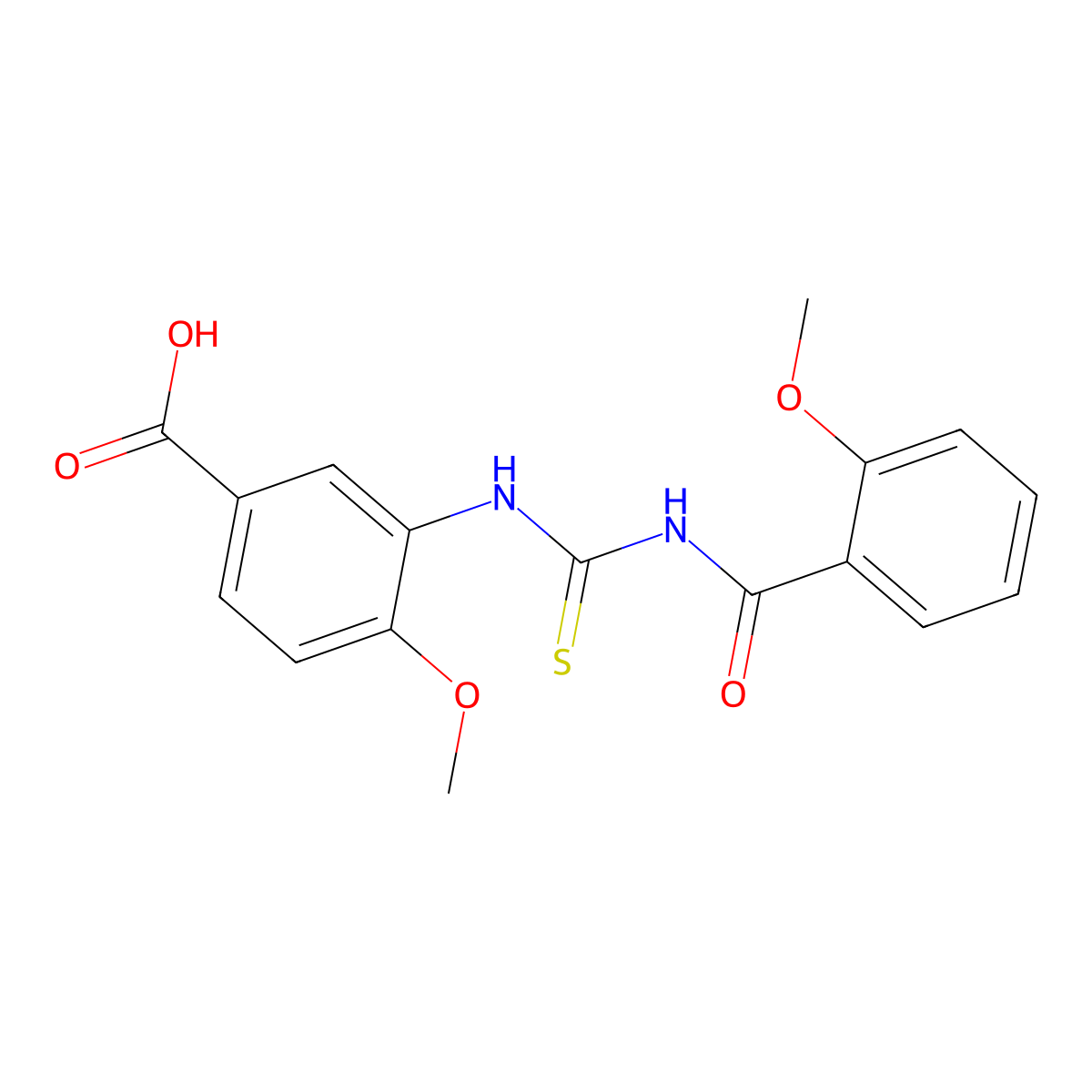 4-Methoxy-3-({[(2-methoxyphenyl)carbonyl]carbamothioyl}amino)benzoic acid molecular structure, CAS 434303-48-7