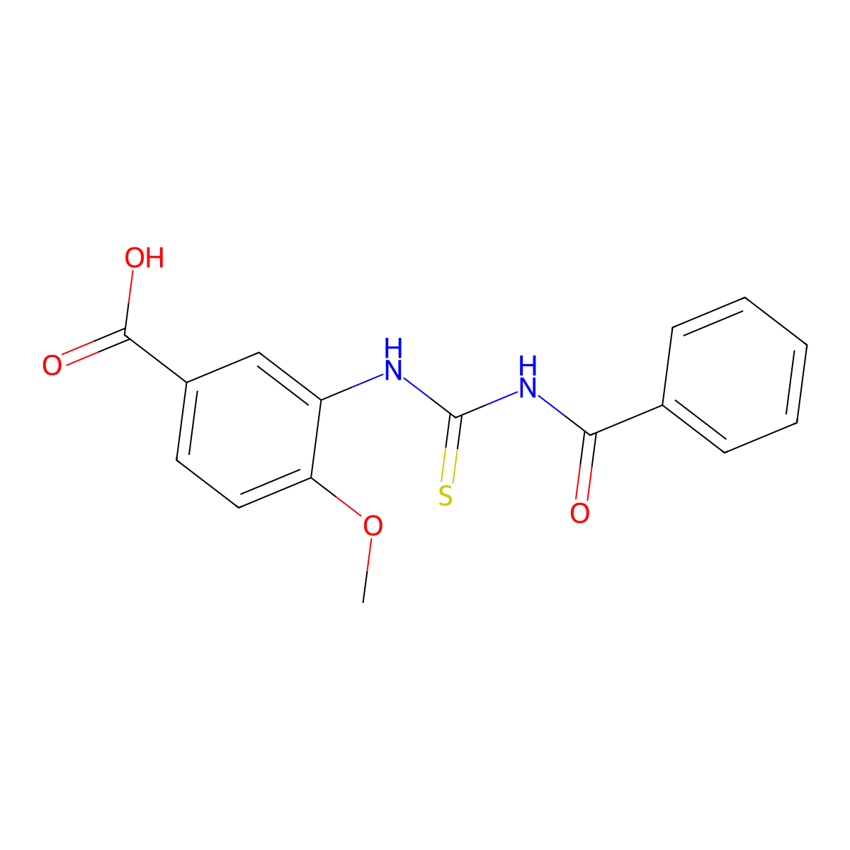 4-Methoxy-3-{[(phenylcarbonyl)carbamothioyl]amino}benzoic acid molecular structure, CAS 434303-50-1