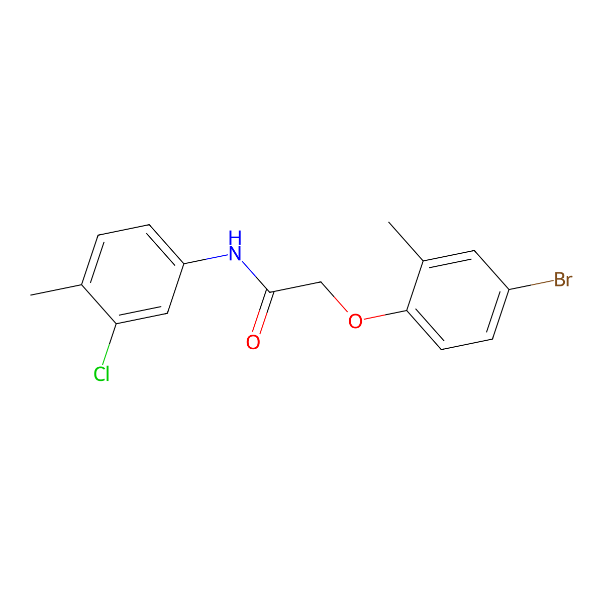 2-(4-bromo-2-methylphenoxy)-N-(3-chloro-4-methylphenyl)acetamide molecular structure, CAS 434303-68-1