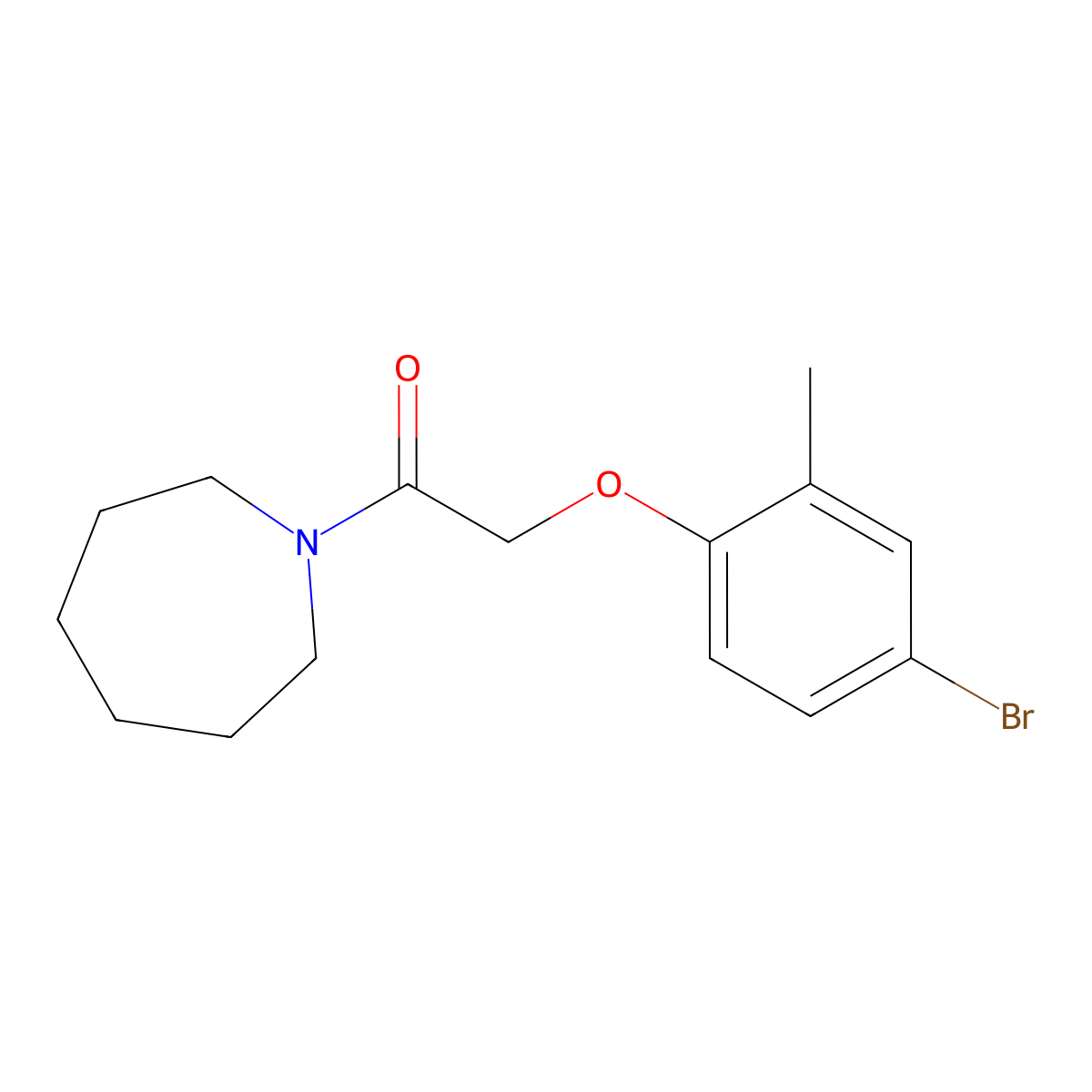 1-(Azepan-1-yl)-2-(4-bromo-2-methylphenoxy)ethanone molecular structure, CAS 434303-69-2