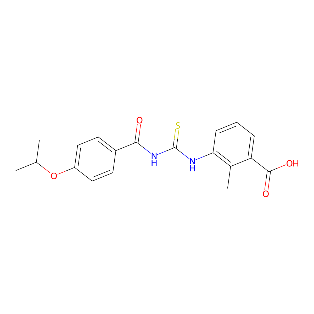 2-Methyl-3-[({[4-(propan-2-yloxy)phenyl]carbonyl}carbamothioyl)amino]benzoic acid molecular structure, CAS 434303-88-5