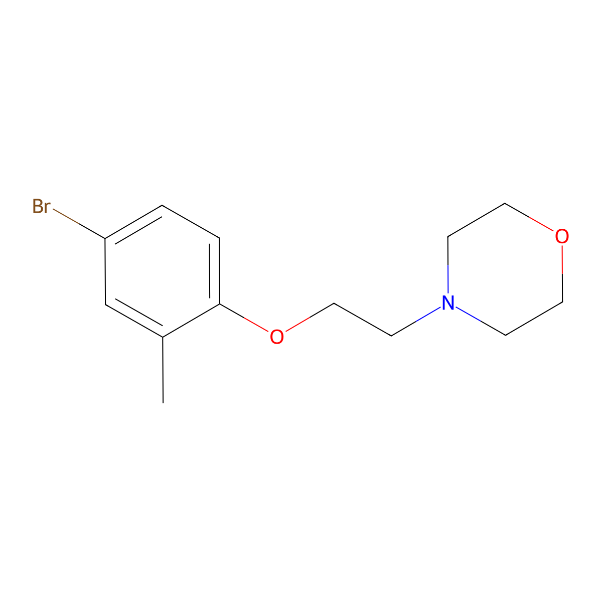 4-[2-(4-Bromo-2-methylphenoxy)ethyl]morpholine molecular structure, CAS 434304-53-7