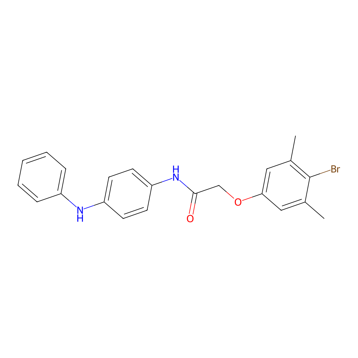 N-(4-anilinophenyl)-2-(4-bromo-3,5-dimethylphenoxy)acetamide molecular structure, CAS 434304-57-1
