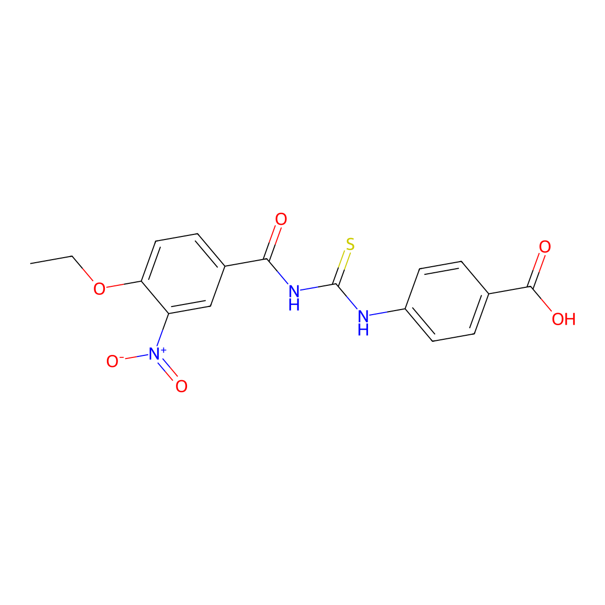 4-({[(4-Ethoxy-3-nitrophenyl)carbonyl]carbamothioyl}amino)benzoic acid molecular structure, CAS 434304-59-3
