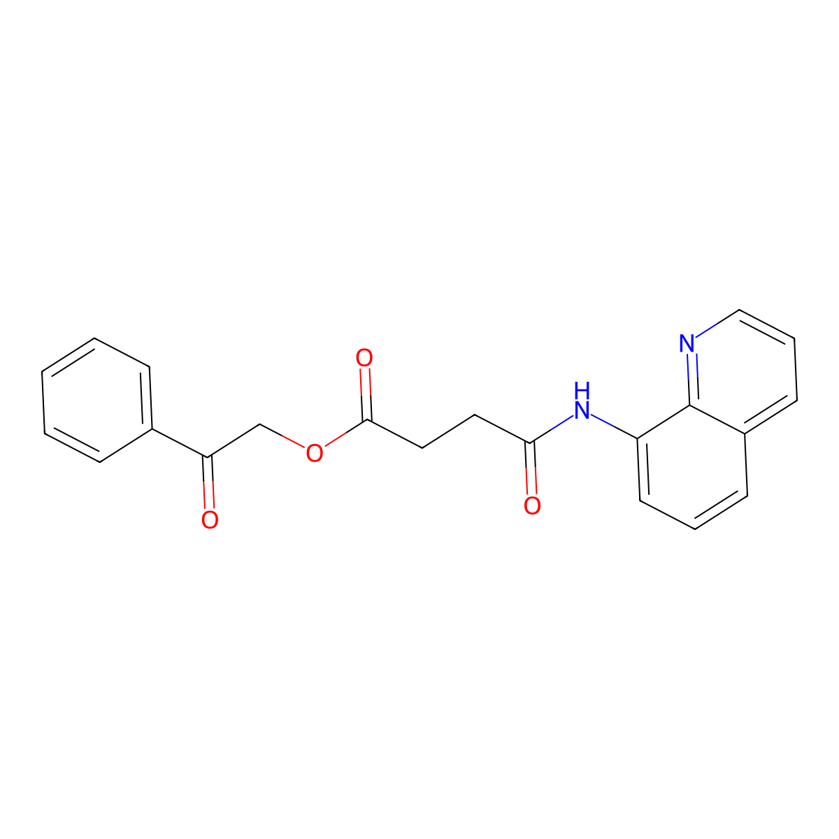 2-Oxo-2-phenylethyl 4-oxo-4-(quinolin-8-ylamino)butanoate molecular structure, CAS 434304-90-2