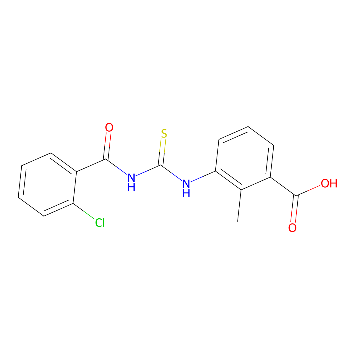 3-[(2-Chlorobenzoyl)carbamothioylamino]-2-methylbenzoic acid molecular structure, CAS 434304-94-6