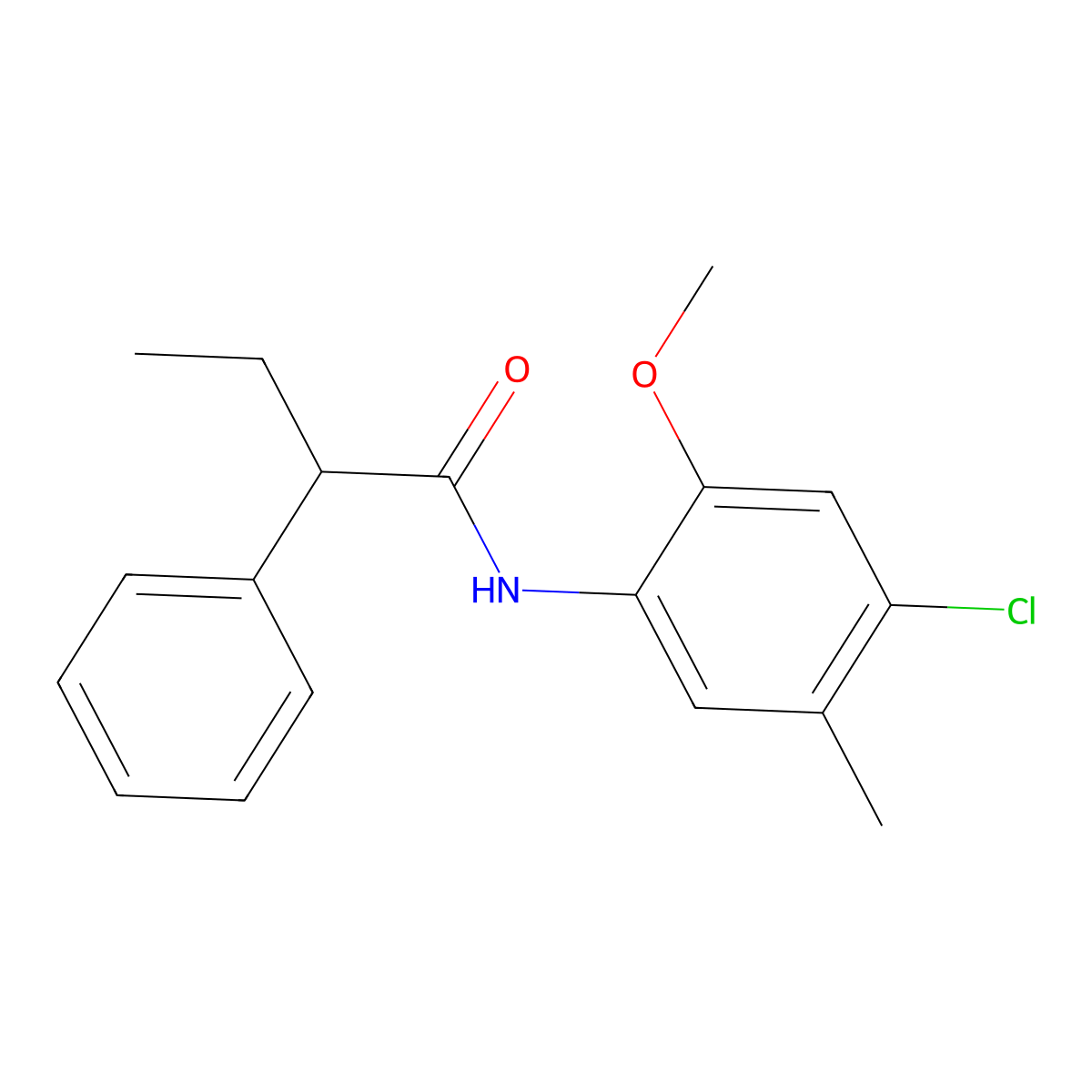 N-(4-chloro-2-methoxy-5-methylphenyl)-2-phenylbutanamide molecular structure, CAS 434304-97-9