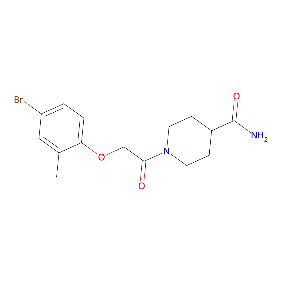 1-[2-(4-Bromo-2-methylphenoxy)acetyl]piperidine-4-carboxamide molecular structure, CAS 434305-08-5