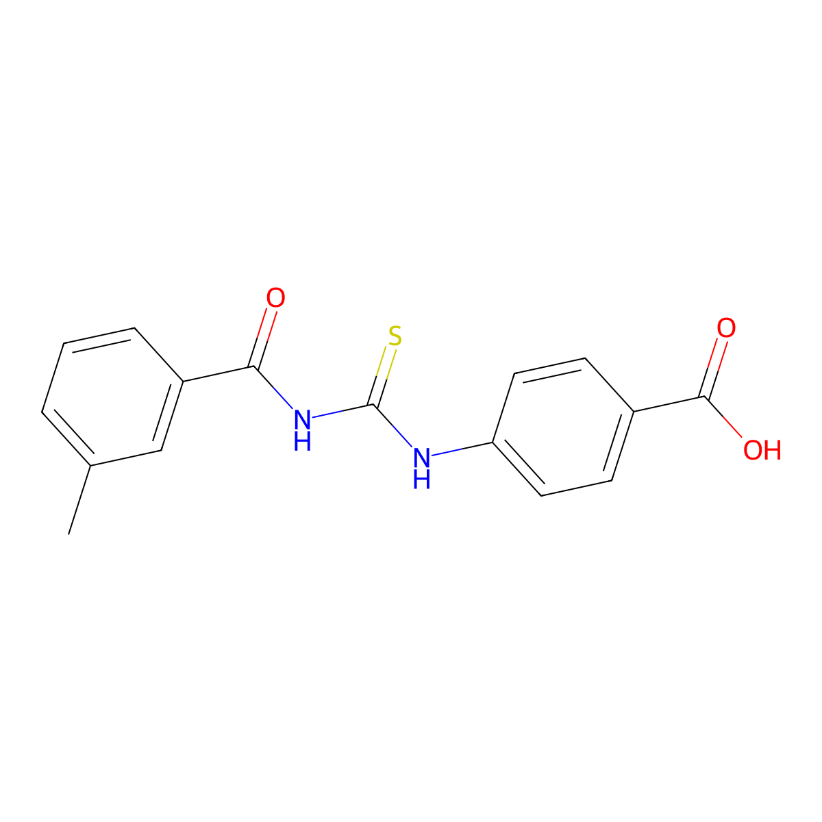4-({[(3-Methylphenyl)carbonyl]carbamothioyl}amino)benzoic acid molecular structure, CAS 434305-18-7