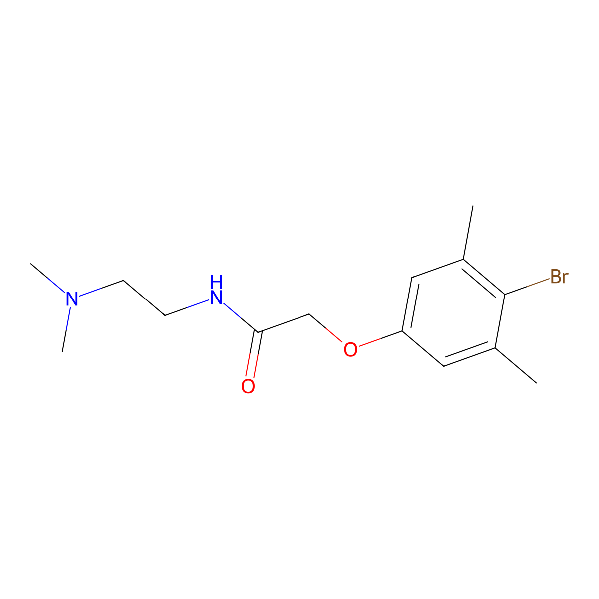 2-(4-bromo-3,5-dimethylphenoxy)-N-[2-(dimethylamino)ethyl]acetamide molecular structure, CAS 434305-44-9