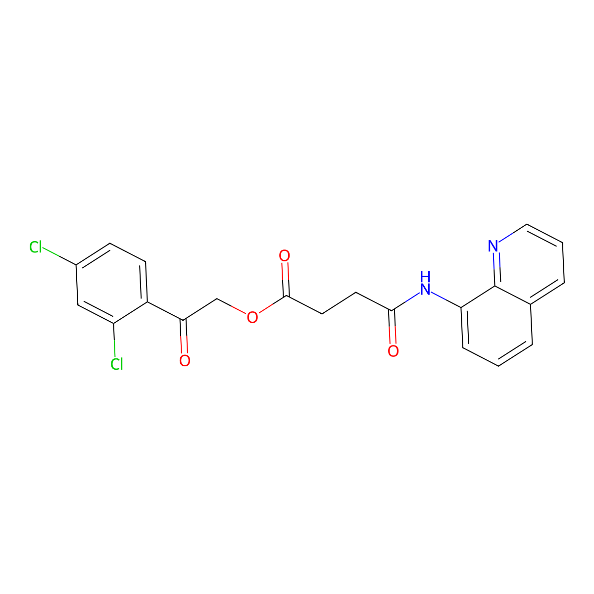2-(2,4-Dichlorophenyl)-2-oxoethyl 4-oxo-4-(quinolin-8-ylamino)butanoate molecular structure, CAS 434305-62-1