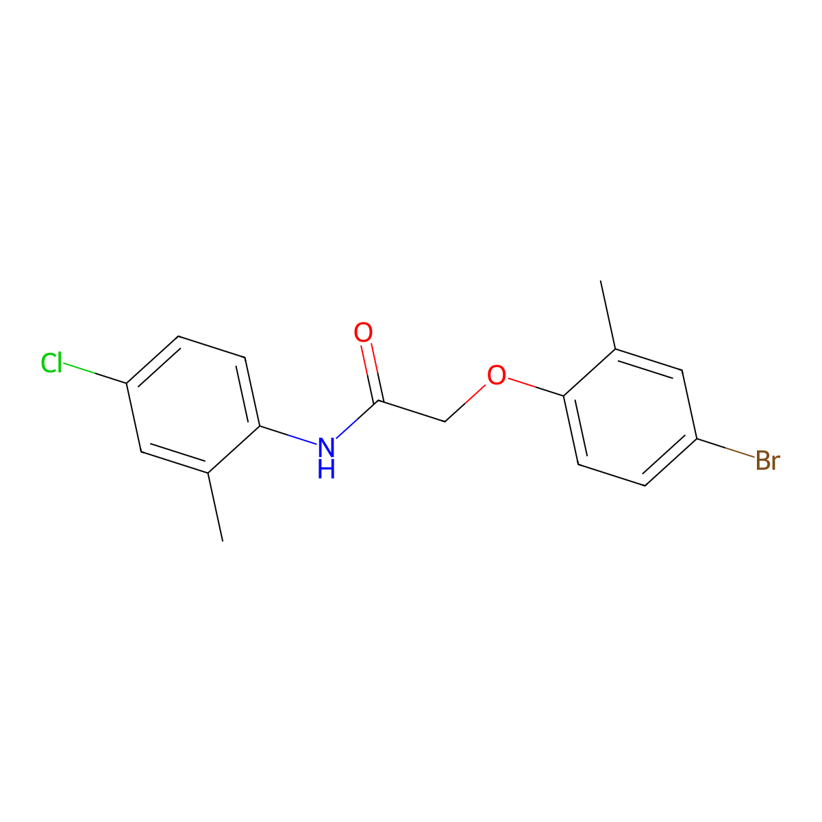 2-(4-bromo-2-methylphenoxy)-N-(4-chloro-2-methylphenyl)acetamide molecular structure, CAS 434305-75-6