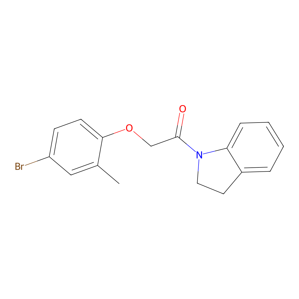1-[(4-Bromo-2-methylphenoxy)acetyl]indoline molecular structure, CAS 434305-83-6