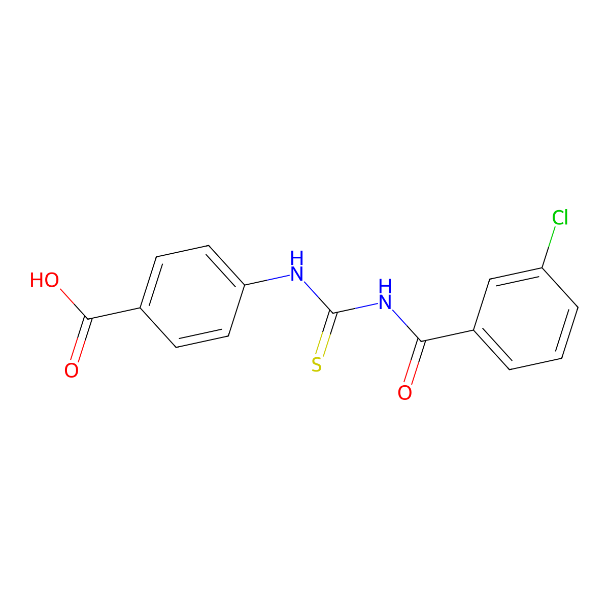 4-({[(3-Chlorophenyl)carbonyl]carbamothioyl}amino)benzoic acid molecular structure, CAS 434306-29-3