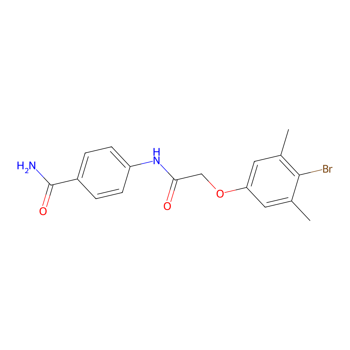 4-[[2-(4-Bromo-3,5-dimethylphenoxy)acetyl]amino]benzamide molecular structure, CAS 434306-58-8